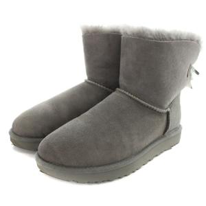 UGG australia ミニベイリーボウ2 Mini Bailey Bow2 ムートンブーツ ショート リボン 24cm グレー 1016501