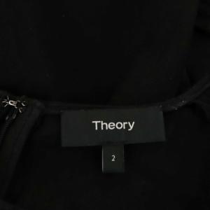 Theory VOLUME DART ワンピース ノースリーブ ロング ストレッチ 2 黒 ブラック