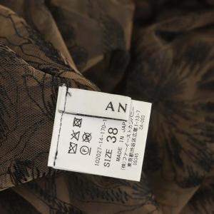 ANAYI ドローイング エンブロイダリーワンピース ノースリーブ ロング シアー 38 黒 ブラウンベージュ