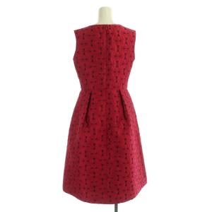 ANAYI ノースリーブワンピース ロング フレア 36 ラズベリーピンク 黒 ブラック