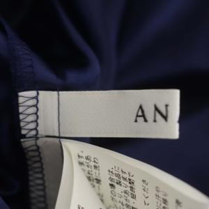 ANAYI ノースリーブワンピース レース ひざ丈 Aライン 38 紺 ネイビー