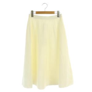 ニットスカート フレア ミモレ丈 ロング 38 オフホワイト