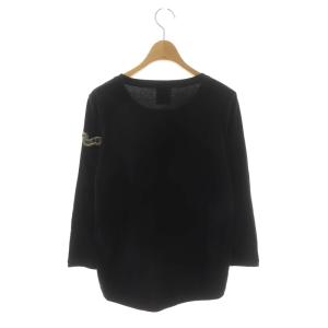 CHANEL ロゴビーズ装飾 ロングスリーブカットソー 長袖 40 ブラック 07P P31208K00464
