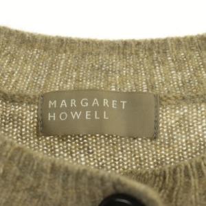 MARGARET HOWELL WOOL CASHMERE KNIT ニットカーディガン カシミヤ混 長袖 2 グレージュ