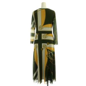 Diagram GRACE CONTINENTAL 22AW スカーフチュールワンピース ロング 長袖 36 カーキ 白 黄