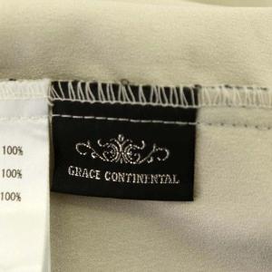 GRACE CONTINENTAL 22AW 刺繍レースブラウス 長袖 Vネック 38 黒 ブラック ライトベージュ