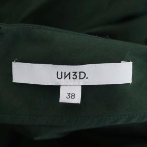 UN3D. ティアード タイプライターワンピース Vネック ロング 五分袖 38 緑 グリーン
