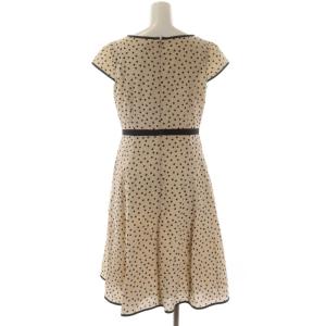 TOCCA 21SS CARAMELLA ドレス ドット ワンピース 半袖 ひざ丈 2 ベージュ 黒 ブラック