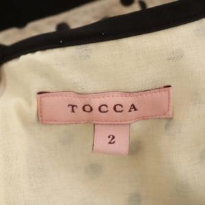 TOCCA 21SS CARAMELLA ドレス ドット ワンピース 半袖 ひざ丈 2 ベージュ 黒 ブラック