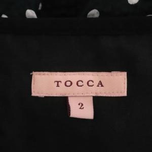 TOCCA 21SS CARAMELLA DRESS ドレス ドット ワンピース 半袖 ひざ丈 2 黒 白 ブラック ホワイト