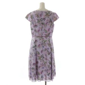 TOCCA 22AW WATERCOLOR HARMONY ドレス 花柄 ワンピース 半袖 ミモレ丈 ロング 4 ラベンダー マルチカラー