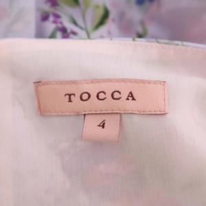 TOCCA 22AW WATERCOLOR HARMONY ドレス 花柄 ワンピース 半袖 ミモレ丈 ロング 4 ラベンダー マルチカラー
