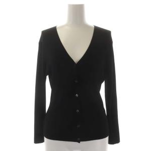 リブVネックカーディガン ニット 長袖 38 黒 ブラック