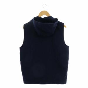 POLO RALPH LAUREN ダウン切替 フーデッド ベスト ナイロン ジップアップ ポニー刺繍 S 紺 ネイビー