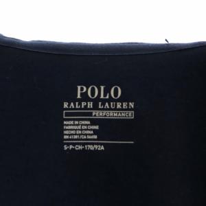 POLO RALPH LAUREN ダウン切替 フーデッド ベスト ナイロン ジップアップ ポニー刺繍 S 紺 ネイビー