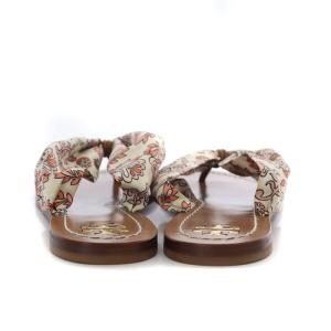 TORY BURCH フラットサンダル ビーチサンダル トング US7.5 24.5cm 茶 ブラウン 白 ホワイト