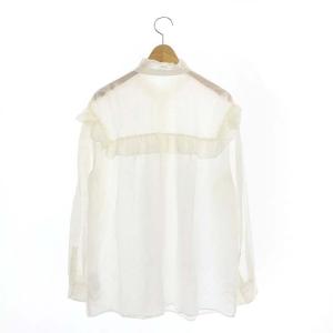 Spick&Span 21SS コットンシルクフリルブラウス 長袖 白 ホワイト