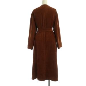 Ameri VINTAGE CORDUROY NO COLLAR JACKET ジャケット スプリングコート ロング ノーカラー リボンベルト付き F