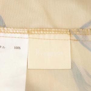 Diagram GRACE CONTINENTAL 22AW フラワーライントップ ブラウス プルオーバー フリルカラー 半袖 花柄 36 オレンジイエロー 茶 ブラウン