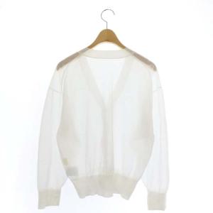 Diagram GRACE CONTINENTAL 23SS シアー Vネックカーディガン 長袖 薄手 36 白 ホワイト