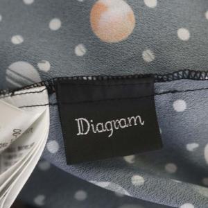 Diagram GRACE CONTINENTAL 23SS シャツワンピース ロング 長袖 レース 総柄 バンドカラー ティアード 36 黒 ブラック マルチカラー