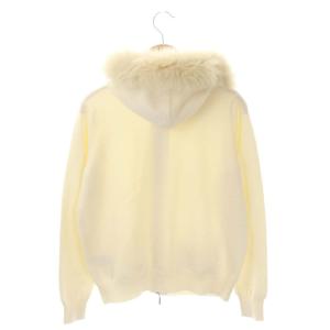 Chesty 2way ファーニットパーカー ジップアップ 長袖 ウール フォックファー F アイボリー