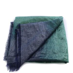 BVLGARI スカーフ ストール 大判 青 ブルー 緑 グリーン