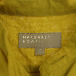 MARGARET HOWELL 22AW PIECE DYED WASHED COTTON シャツ ブラウス 長袖 バンドカラー 1 黄 イエロー