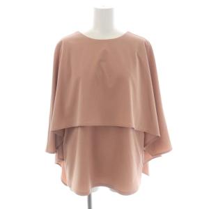 22SS ハイツイストトリコットケープ風トップス ブラウス 七分袖 プルオーバー 38 スモークピンク