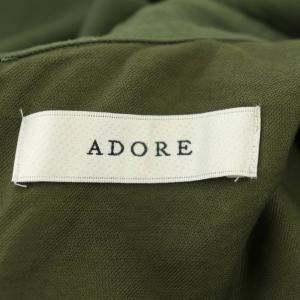 ADORE ダブルクロスコットンシャツブラウス 五分袖 バックV 38 カーキ 緑