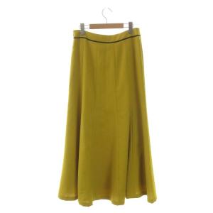 ADORE ギマライトマキシスカート ロング フレア 38 マスタードイエロー 黒 ブラック