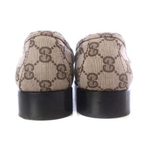 GUCCI GG柄 ホースビットローファー スリッポン ローヒール キャンバス 36.5C 23.5cm ベージュ
