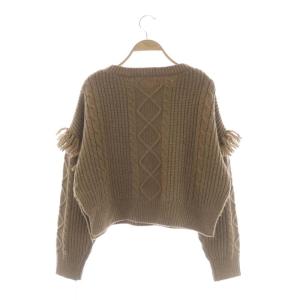 Diagram ケーブルニット トップス セーター 長袖 フリンジ 36 キャメル