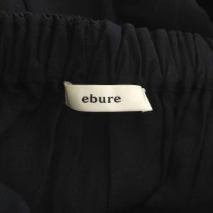 ebure テンセルリネン サックドレス ワンピース 五分袖 ロング 36 黒 ブラック