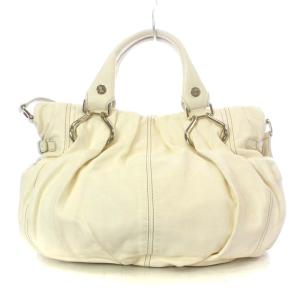 CELINE ピロー スモール ハンドバッグ ショルダーバッグ 2way レザー アイボリー