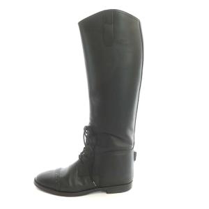 GOLDEN GOOSE ロングブーツ アーモンドトゥ 37 24.3cm 黒 ブラック