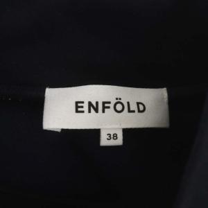 ENFOLD 22SS ダンボールスウェットレイヤープルオーバー ストライプ カットソー 長袖 38 濃紺 水色 白
