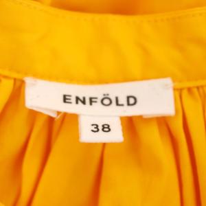 ENFOLD COブロード オーバーシャツ 長袖 プルオーバー タック ワイド 38 マリーゴールド