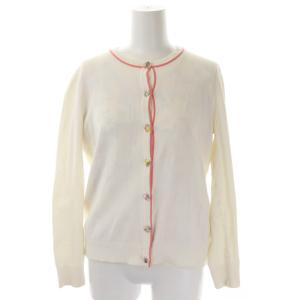 フルーツフラワー アンサンブル ニット カーディガン 長袖 ノースリーブ 切替 F 白 マルチカラー