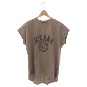 ×MICA&DEAL カレッジロゴTシャツ カットソー ヴィンテージ調 半袖 モカ チャコール