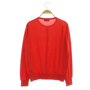 JOHN SMEDLEY コットンニットカーディガン 長袖 M 赤 レッド