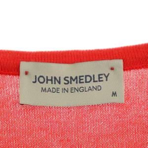 JOHN SMEDLEY コットンニットカーディガン 長袖 M 赤 レッド