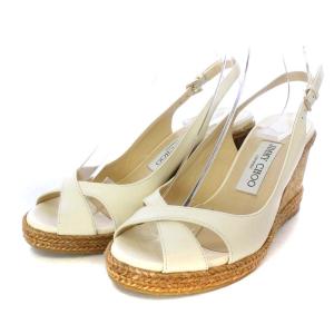 アメリー AMELY サンダル ウエッジソール コルク ストラップ レザー 36 23cm 白 ホワイト