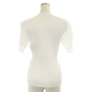 PLEATS PLEASE ISSEY MIYAKE 半袖カットソー プルオーバー シアー プリーツ 3 オフホワイト