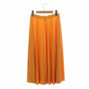 PLEATS PLEASE ISSEY MIYAKE スカート ミモレ丈 ロング フレア プリーツ 4 オレンジ