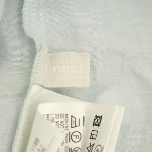 nest Robe 21SS リネン開襟バックリボンワンピース ロング 半袖 F 水色 ライトブルー