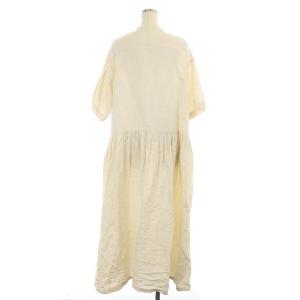 nest Robe 22SS リネン近江晒シャツワンピース ロング 半袖 F アイボリー