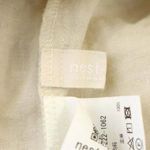 nest Robe 22SS リネン近江晒シャツワンピース ロング 半袖 F アイボリー