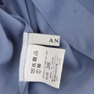 ANAYI 22AW サテンアムンゼンラッフルタイブラウス 長袖 前開き 38 ライトブルー