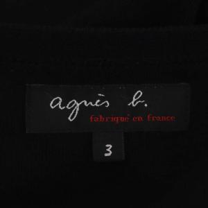 agnes b. コットン スナップボタン カーディガン ニット 長袖 3 黒 ブラック